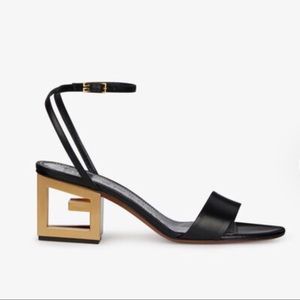 Givenchy Gold G Heel Sandals